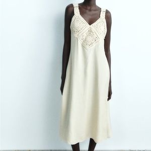 Zara Combination Crochet Knit Dress Limited Edition